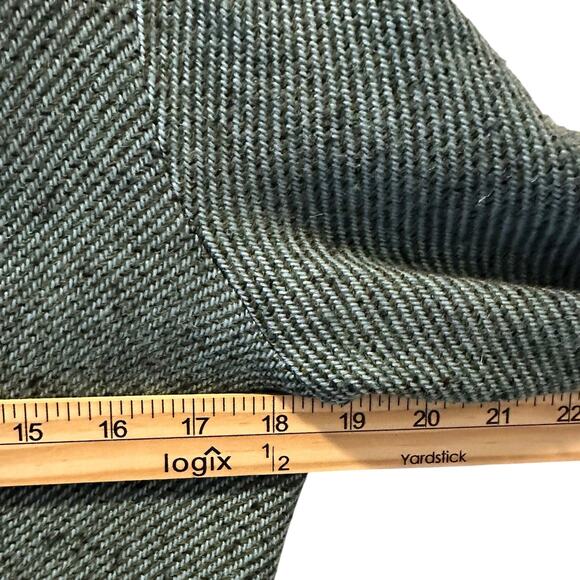 Wendy Hil Green Herringbone Tweed Blazer w/ Satin Trim Size M FrenchGirl Preppy - Picture 7 of 11